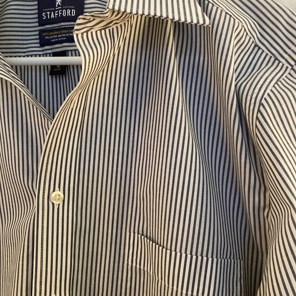 Stafford Striped Button Down Long Sleeve Dress Shirt Size 16  32/33 - Picture 3 of 6